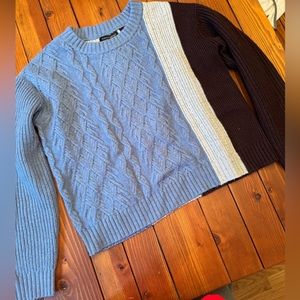 Banana Republic Brown and Blue Knit Sweater
